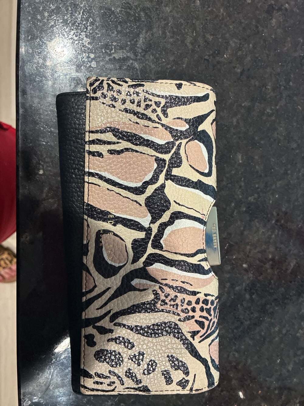 Ted Baker London Large Animal Print Leather Bobble Purse A635